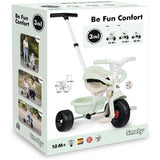 SMOBY - Tricycle Be Fun Confort - Evolutif 3 en 1 - Poignée Parentale Réglable sur 3 Hauteurs - Siege Réglable - Des 10 mois