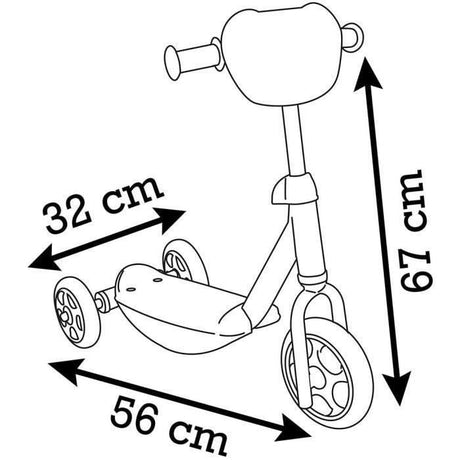Smoby  -Patinette 3 Roues Stitch - Structure en métal - Guidon ajustable - Repose-pied antidérapant - Des 3 ans