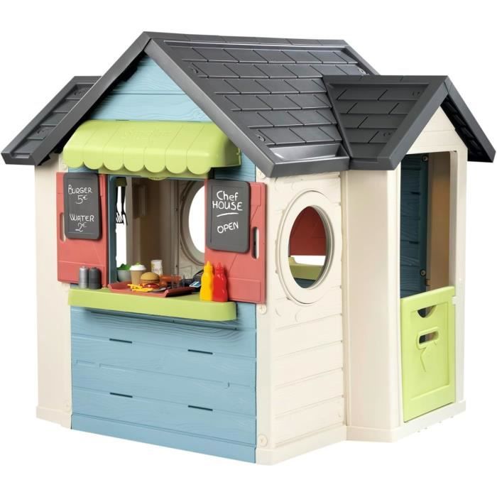 SMOBY Life - Maison Chef House - Maison theme cuisine et marchande - Nombreuses fonctions de jeu - Matiere recyclée - Des 2 ans