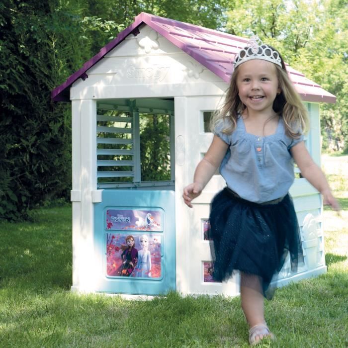 Maison La Reine des Neiges - Smoby - 1 portillon + 2 fenetres - Anti-UV - 98x110x127 cm