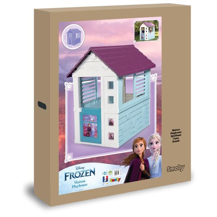 Maison La Reine des Neiges - Smoby - 1 portillon + 2 fenetres - Anti-UV - 98x110x127 cm