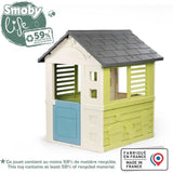 Smoby Life - Jolie Maison - Design Moderne - Portillon, Fenetres avec Persiennes - Matiere Recyclée - Des 2 ans