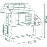 Smoby Life - Maison Pretty + Cuisine d'été - Plaque Grill et évier - 17 accessoires - Matiere Recyclée - Des 2 Ans