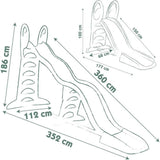 SMOBY Life - Toboggan Super Megagliss - Evolutif 2 en 1 - Glisse de 170 a 360 cm - Echelle, marches antidérapantes - Des 2 ans