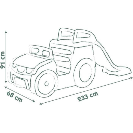 SMOBY Life - Adventure Car avec toboggan - 3 activités - Tobbogan,Bac a sable, Poste de conduite - Matiere Recyclée - Des 18 mois