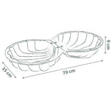 Smoby Life - Mini Bac a Sable Double Garni - Forme Coquillage - Pelle, Rateau, Moule a Sable, Arrosoir - Matiere Recyclée -  18 mois