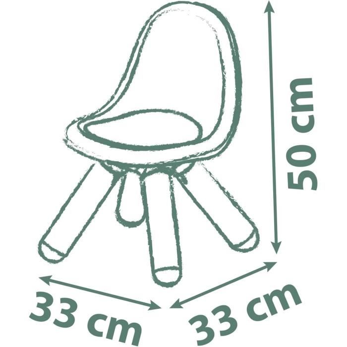 Smoby Life - Chaise enfant vert pomme - Pieds soufflés - Intérieur et Extérieur - Anti-UV
