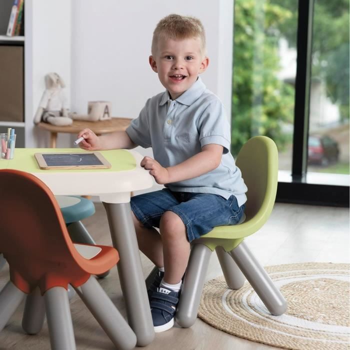 Smoby Life - Chaise enfant vert pomme - Pieds soufflés - Intérieur et Extérieur - Anti-UV