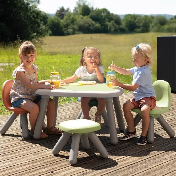 Smoby Life - Chaise enfant vert pomme - Pieds soufflés - Intérieur et Extérieur - Anti-UV
