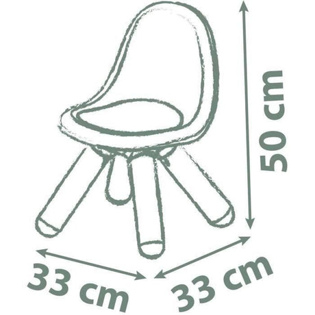 Smoby Life - Chaise enfant Bleu ciel - Pieds soufflés - Intérieur et Extérieur - Anti-UV