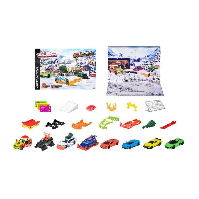 Calendrier de l'Avent Majorette - 24 surprises dont 8 véhicules die cast exclusifs - Des 3 ans