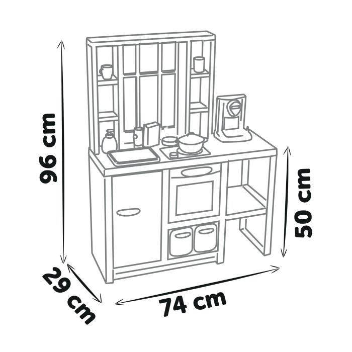 Cuisine pour enfants Smoby Loft avec 32 accessoires, design industriel, des 3 ans