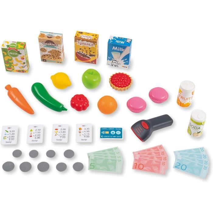 SMOBY - Marchande - Supermarché avec coin fruits et légumes- 42 accessoires inclus - Des 3 ans