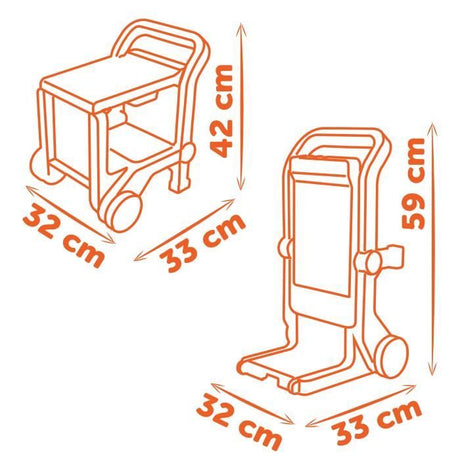 Smoby - Black+Decker - Diable + Boite 3 en 1 - 19 accessoires - Fabriqué en France