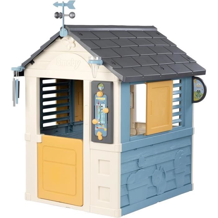 Smoby Maison enfant 4 Saisons - Cabane éducative - Activités ludique sur le theme de la Météo - Fabriqué en France