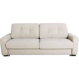 Canapé convertible express - 2/3 places - SOA - Tissu gauffré - Beige - Matelas 15 cm - 195 x 100 x 91 cm - DUNLOPILLO