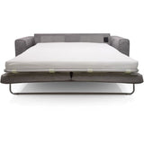 Canapé convertible - 3 places - SOAN - Tissu gris - 202 x 98 x 88 cm - HEXAGONE