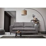 Canapé convertible - 3 places - SOAN - Tissu gris - 202 x 98 x 88 cm - HEXAGONE