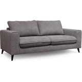 Canapé convertible - 3 places - SOAN - Tissu gris - 202 x 98 x 88 cm - HEXAGONE