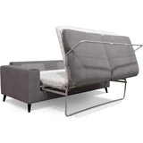 Canapé convertible - 3 places - SOAN - Tissu gris - 202 x 98 x 88 cm - HEXAGONE