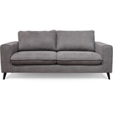 Canapé convertible - 3 places - SOAN - Tissu gris - 202 x 98 x 88 cm - HEXAGONE
