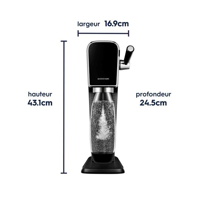 Machine a soda et eau pétillante SODASTREAM - ART Marbre - 1 bouteille 1 L compatible lave-vaisselle - 1 recharge de gaz 60L