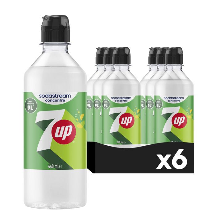 Concentrés SODASTREAM - Lot de 6 concentrés 7UP - Jusqu'a 54L de boissons - 440ml
