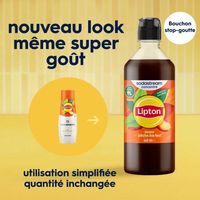 Concentrés SODASTREAM - Lot de 6 concentrés Lipton Ice Tea - Jusqu'a 54L de boissons - 440 ml
