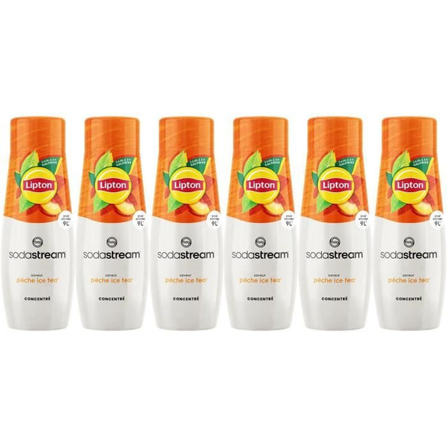 Concentrés SODASTREAM - Lot de 6 concentrés Lipton Ice Tea - Jusqu'a 54L de boissons - 440 ml