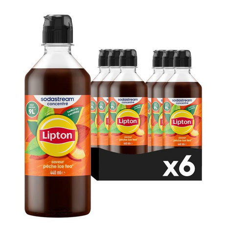 Concentrés SODASTREAM - Lot de 6 concentrés Lipton Ice Tea - Jusqu'a 54L de boissons - 440 ml