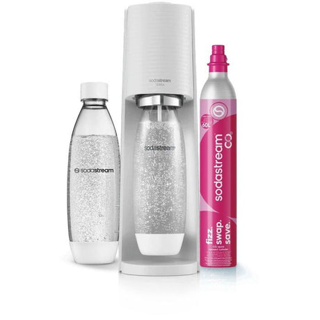 Machine a soda et eau pétillante SODASTREAM - TERRA Blanche - 2 bouteilles compatible lave-vaisselle - 1 recharge de gaz 60L