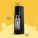 Machine a soda et eau pétillante SODASTREAM - TERRA Noire - 2 bouteilles compatible lave-vaisselle - 1 recharge de gaz 60L