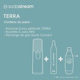 Machine a soda et eau pétillante SODASTREAM - TERRA Rouge - 1 bouteille compatible lave-vaisselle - 1 recharge de gaz 60L