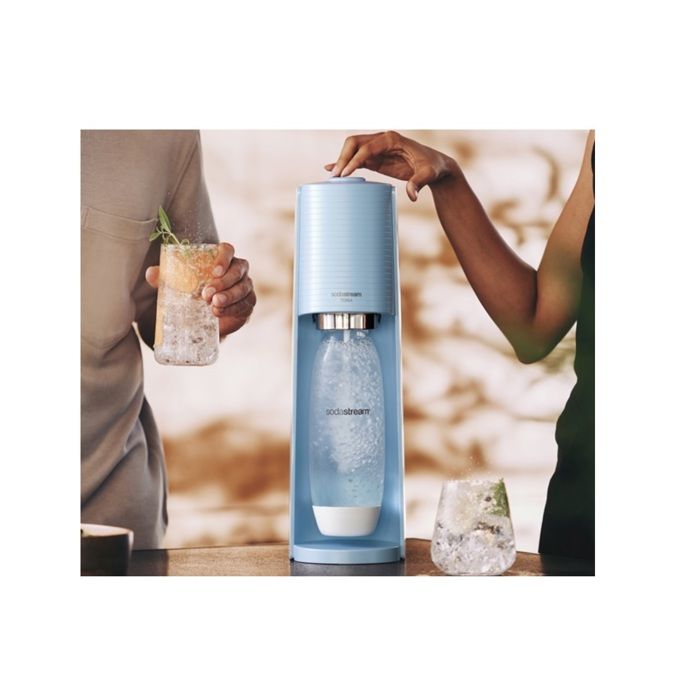 Machine a soda et eau pétillante SODASTREAM - TERRA Bleu - 1 bouteille compatible lave-vaisselle - 1 recharge de gaz 60L