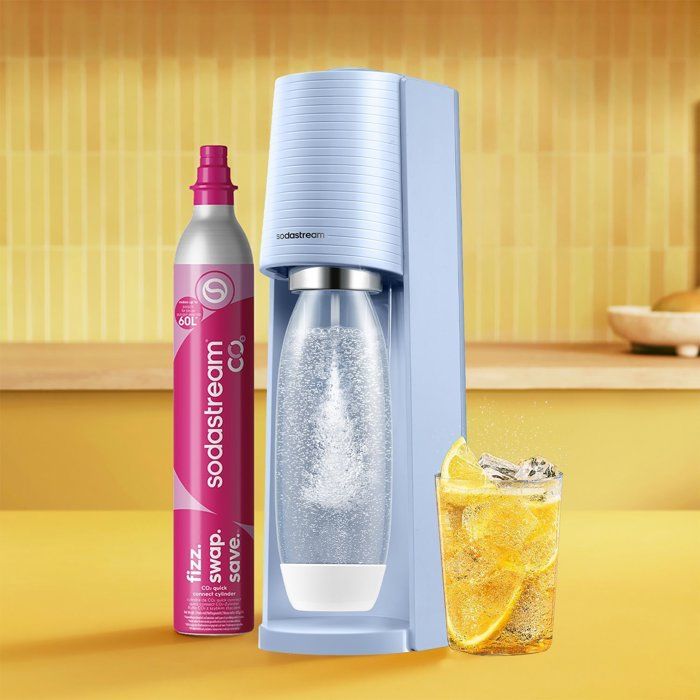 Machine a soda et eau pétillante SODASTREAM - TERRA Bleu - 1 bouteille compatible lave-vaisselle - 1 recharge de gaz 60L