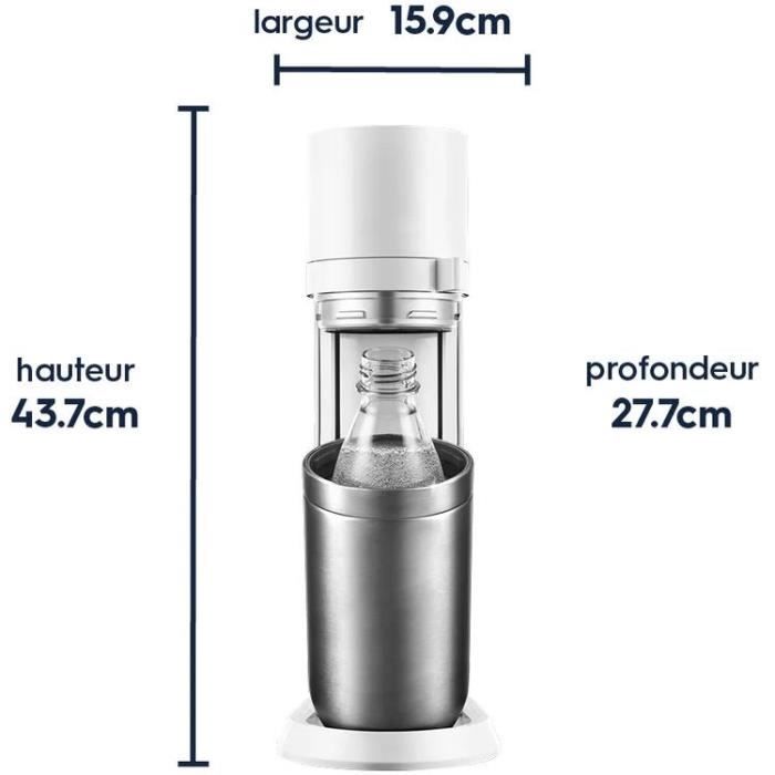 Machine a soda et eau pétillante SODASTREAM - DUO Blanche - 2 carafes en verre - 2 bouteilles - 1 recharge de gaz 60L