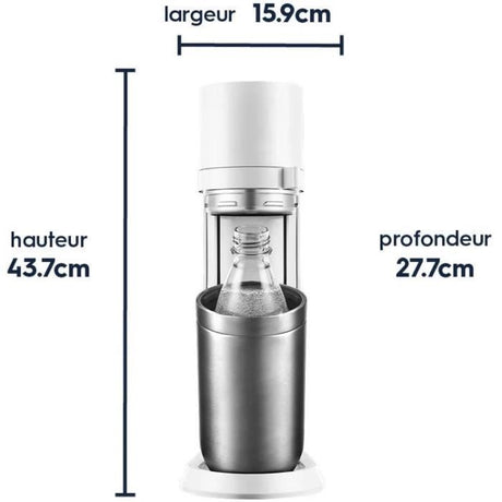 Machine a soda et eau pétillante SODASTREAM - DUO Blanche - 2 carafes en verre - 2 bouteilles - 1 recharge de gaz 60L
