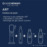 Machine a soda et eau pétillante SODASTREAM - ART Noire - 2 bouteilles compatible lave-vaiselle - 1 recharge de gaz 60L
