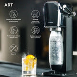 Machine a soda et eau pétillante SODASTREAM - ART Noire - 2 bouteilles compatible lave-vaiselle - 1 recharge de gaz 60L