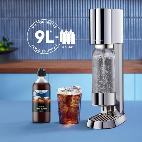 Concentrés SODASTREAM - Lot de 6 concentrés Cola sans sucres - Jusqu'a 54L de boissons - 440ml