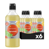 Concentrés SODASTREAM - Lot de 6 concentrés Agrumes sans sucres - Jusqu'a 54L de boissons - 440 ml