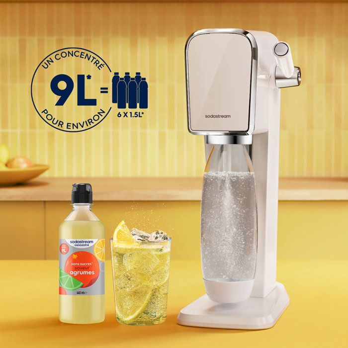 Concentrés SODASTREAM - Lot de 6 concentrés Agrumes sans sucres - Jusqu'a 54L de boissons - 440 ml