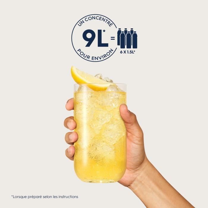 Concentrés SODASTREAM - Lot de 6 concentrés Citron sans sucres - Jusqu'a 54L de boissons - 440 ml