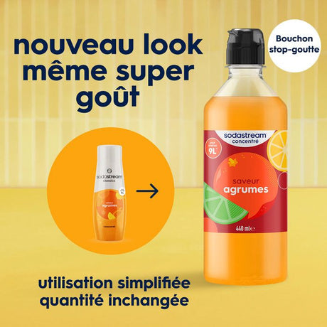Concentrés SODASTREAM - Lot de 6 concentrés Agrumes - Jusqu'a 54L de boissons - 440ml