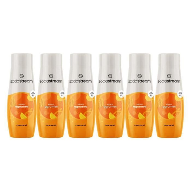 Concentrés SODASTREAM - Lot de 6 concentrés Agrumes - Jusqu'a 54L de boissons - 440ml