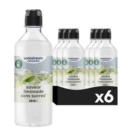 Concentrés SODASTREAM - Lot de 6 concentrés Limonade sans sucres - Jusqu'a 54L de boissons - 440 ml