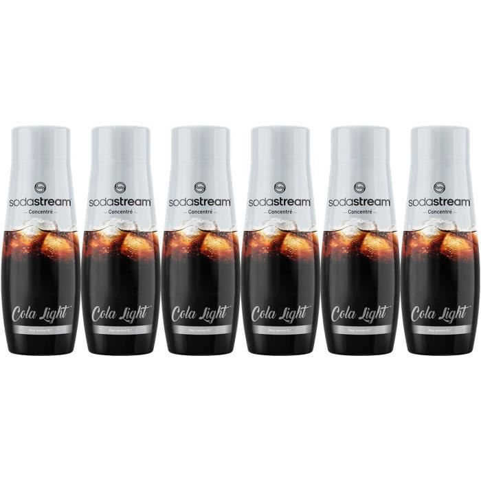 Concentrés SODASTREAM - Lot de 6 concentrés Cola Light - Jusqu'a 54L de boissons - 440 ml