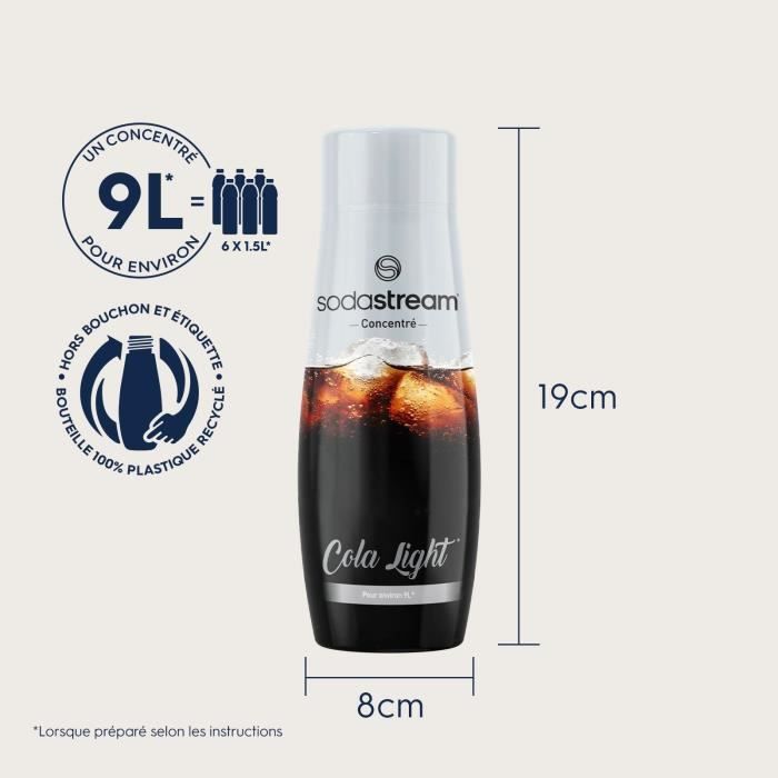 Concentrés SODASTREAM - Lot de 6 concentrés Cola Light - Jusqu'a 54L de boissons - 440 ml