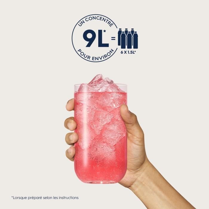 Concentrés SODASTREAM - Lot de 6 concentrés Fraise sans sucres - Jusqu'a 54L de boissons - 440 ml