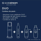 SODASTREAM Duo - Machine a Eau PÈtillante Noire - Pack 2 Bouteille 1L Compatible Lave-Vaisselle + 1 Recharge de Gaz 60L a Clipser